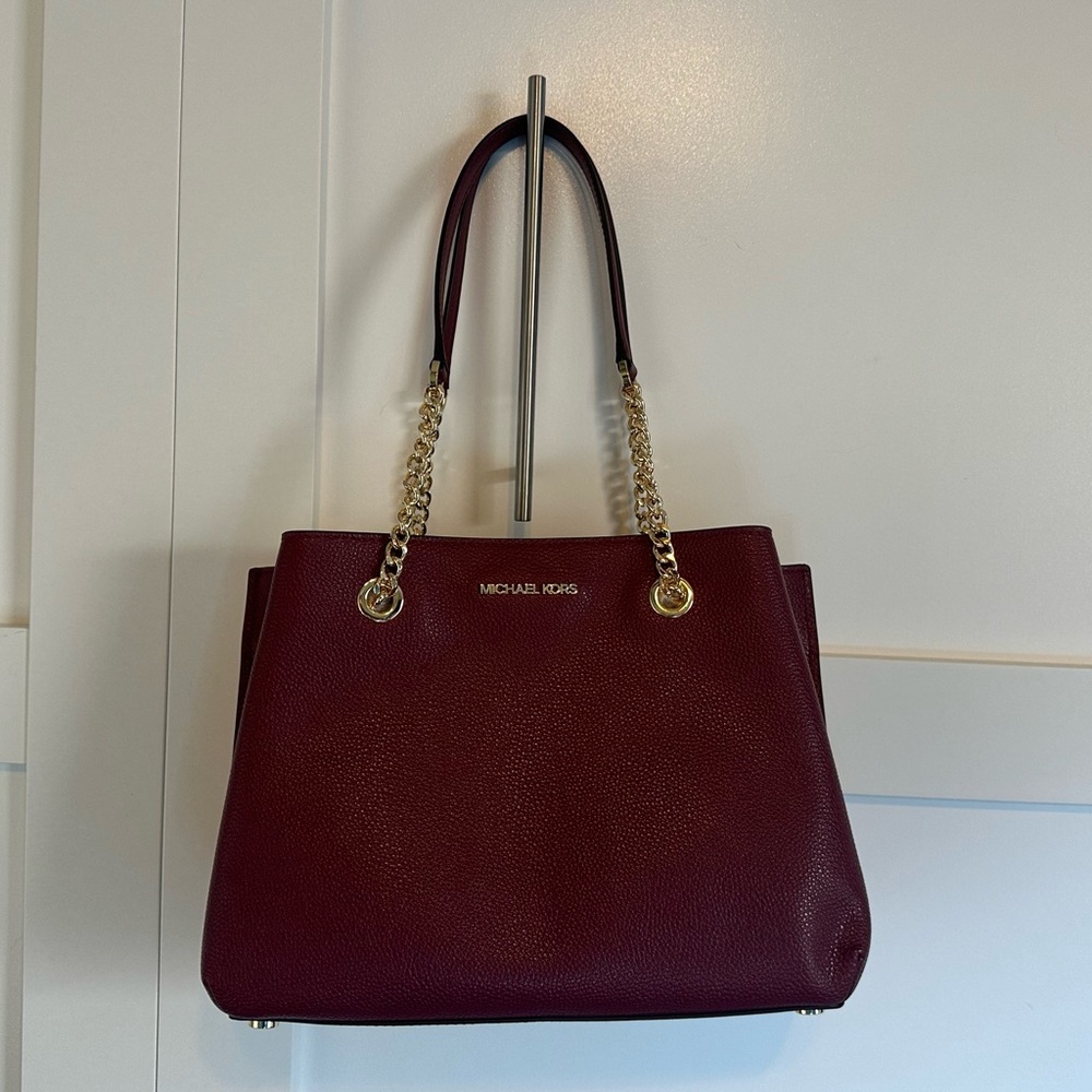 Michael Kors Teagan Dark cherry Lg lng drp satchel